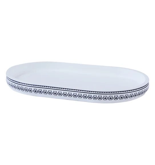 Vibe Tray Polyresin Tray White and Black