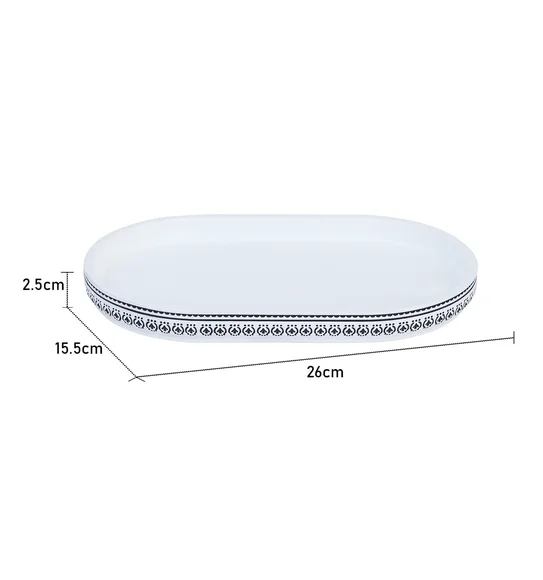 Vibe Tray Polyresin Tray White and Black