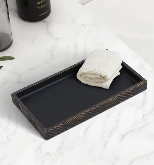 Vibe Tray Polyresin Tray Brown