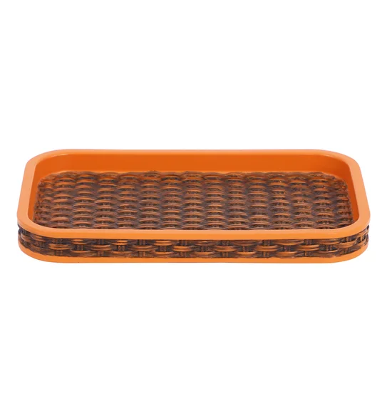Vibe Tray Polyresin Tray Brown and Orange