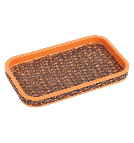 Vibe Tray Polyresin Tray Brown and Orange