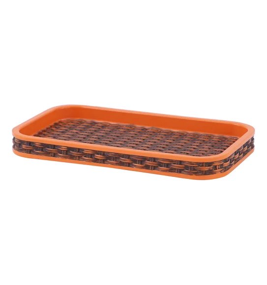 Vibe Tray Polyresin Tray Brown and Orange