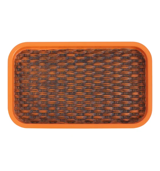 Vibe Tray Polyresin Tray Brown and Orange