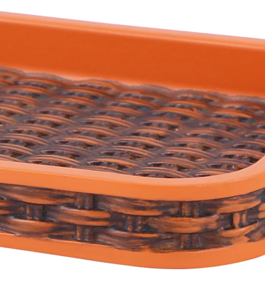 Vibe Tray Polyresin Tray Brown and Orange
