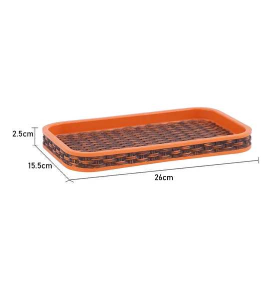 Vibe Tray Polyresin Tray Brown and Orange