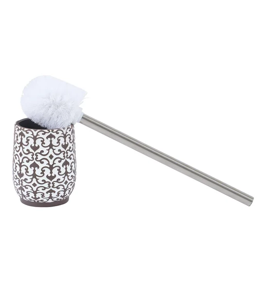 Vibe Toilet Brush Polyresin Toiletbrush holder White and Taupe