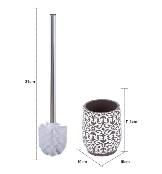Vibe Toilet Brush Polyresin Toiletbrush holder White and Taupe