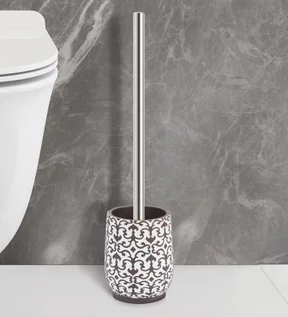 Vibe Toilet Brush Polyresin Toiletbrush holder White and Taupe