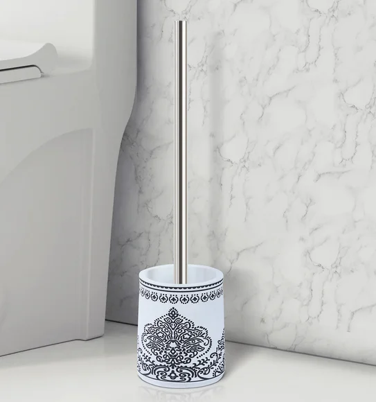 Vibe Toilet Brush Polyresin Toiletbrush holder White and Black