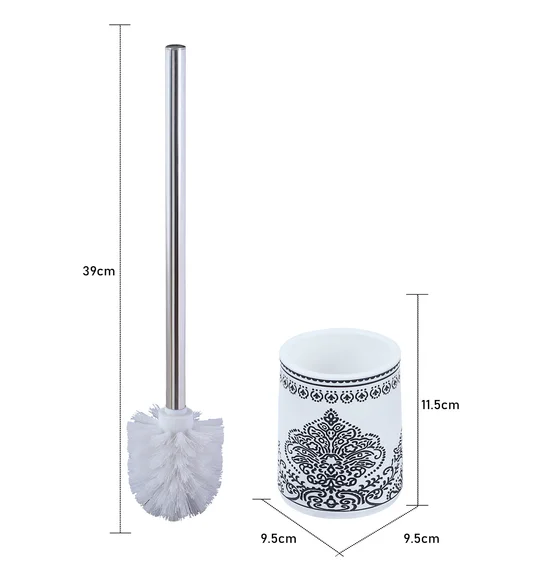 Vibe Toilet Brush Polyresin Toiletbrush holder White and Black