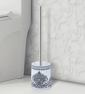Vibe Toilet Brush Polyresin Toiletbrush holder White and Black