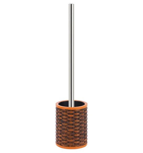 Vibe Toilet Brush Polyresin Toiletbrush holder Brown and Orange
