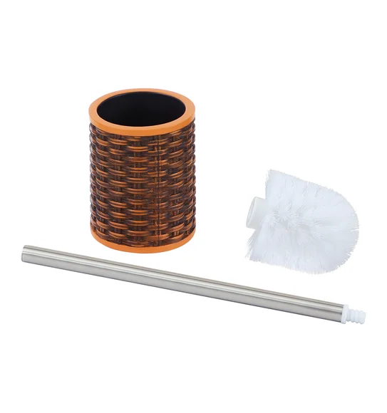 Vibe Toilet Brush Polyresin Toiletbrush holder Brown and Orange