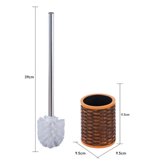 Vibe Toilet Brush Polyresin Toiletbrush holder Brown and Orange