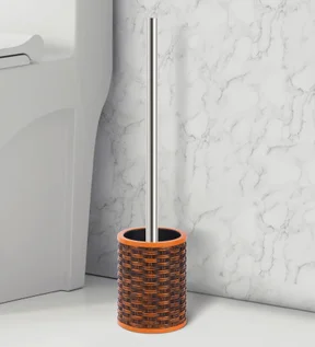 Vibe Toilet Brush Polyresin Toiletbrush holder Brown and Orange