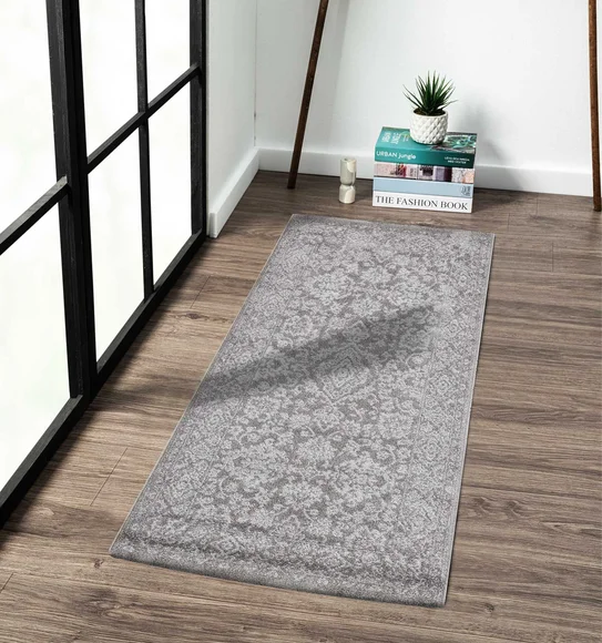 Trentino Abstract Machine Made Runner Grey