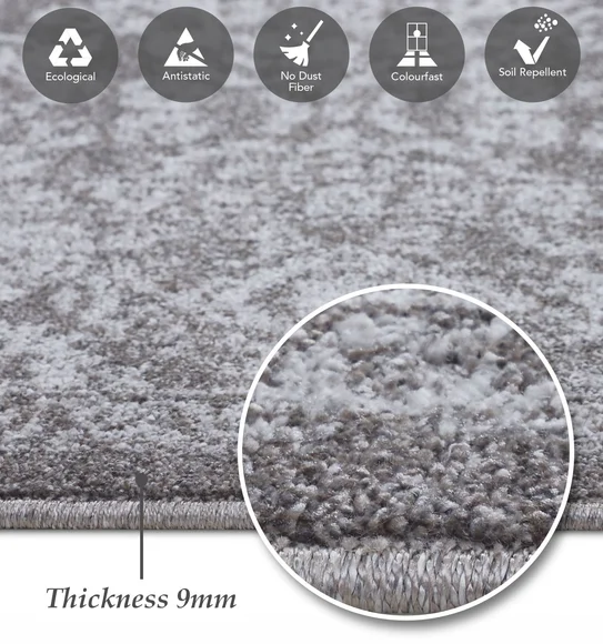 Trentino Abstract Machine Made Runner Grey
