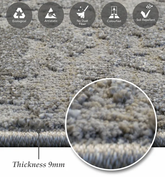 Trentino Abstract Machine Made Runner Taupe