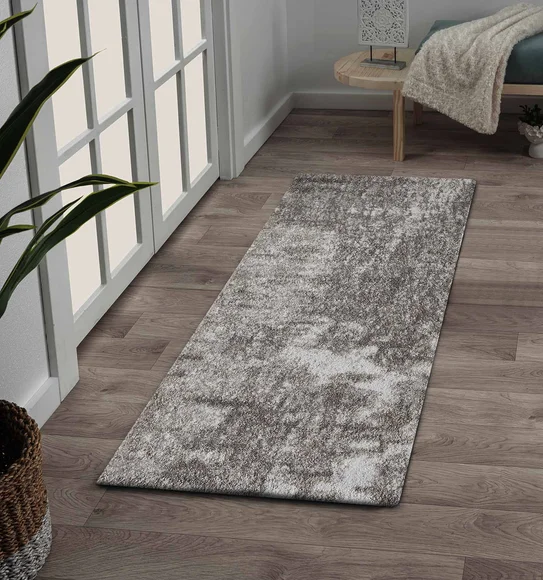 Softness Modern Abstract Runner L.Brown