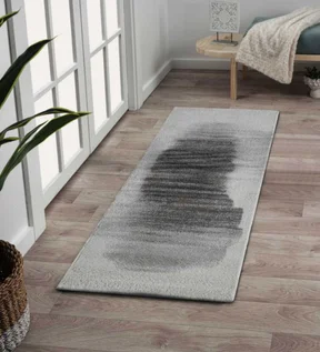 Softness Modern Abstract Runner Beige and Charcoal