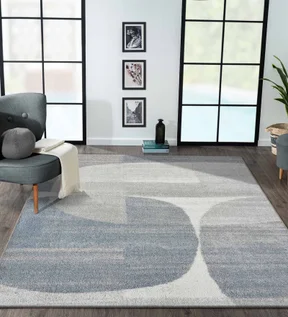 Softness Modern Abstract Runner Teal