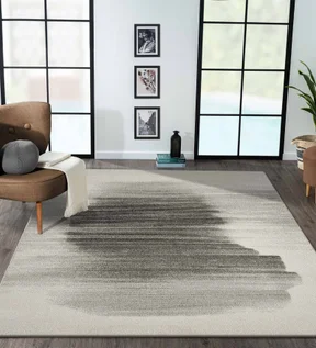 Softness Modern Abstract Carpet Beige and Charcoal