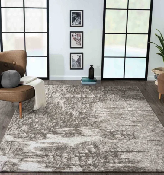 Softness Modern Abstract Carpet L.Brown