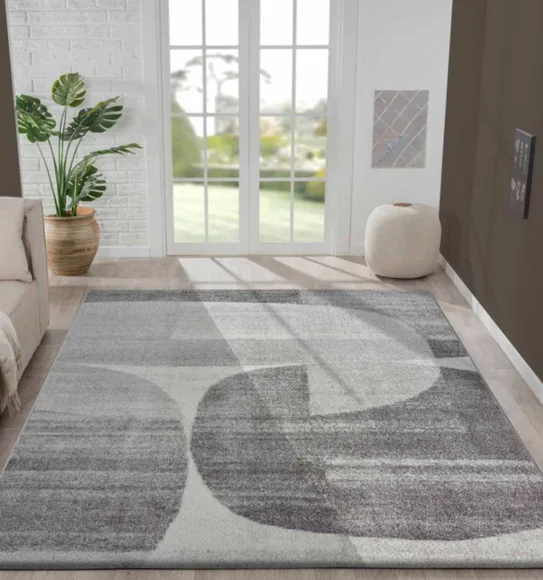 Softness Modern Abstract Carpet Brown and Beige