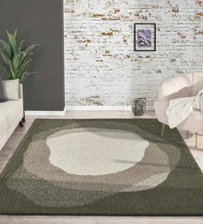 Royal Nomadic Modern Abstract Runner Olive and Beige