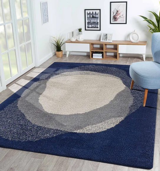 Royal Nomadic Modern Abstract Carpet Indigo