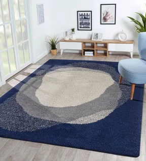 Royal Nomadic Modern Abstract Carpet Indigo
