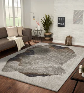Royal Nomadic Modern Abstract Carpet Beige and Charcoal