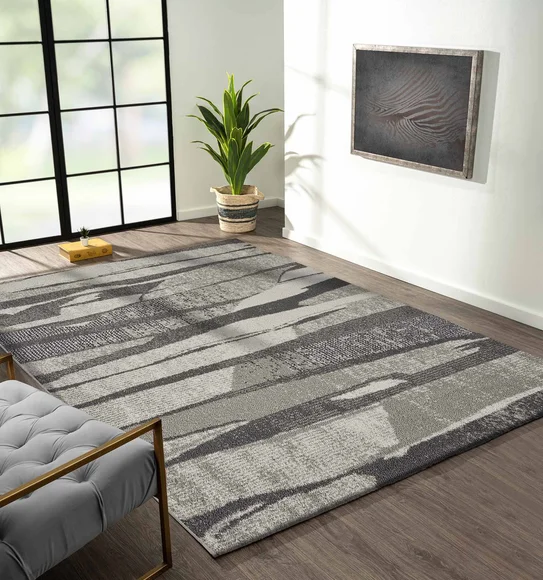 Reflexion Modern Abstract Carpet D.Grey and Taupe
