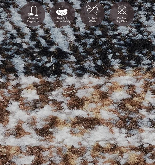 Aquarius Abstract Machine Made Runner Grey