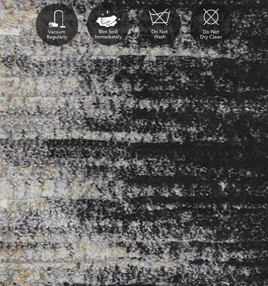Aquarius Abstract Machine Made Runner Cream and Charcoal
