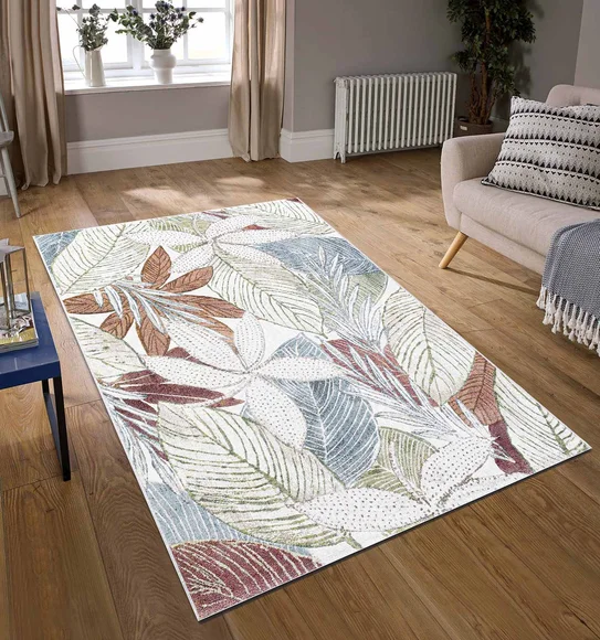 Aquarius Floral Machine Made Carpet Cream