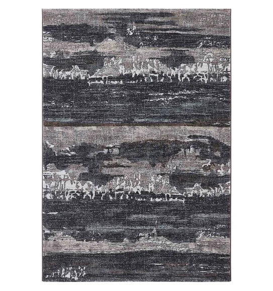 Aquarius Abstract Machine Made Carpet Grey