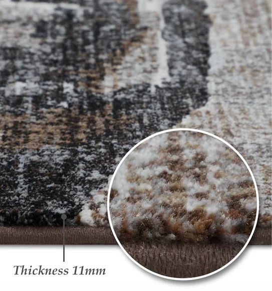 Aquarius Abstract Machine Made Carpet Grey