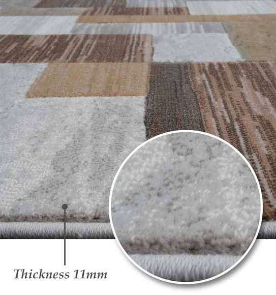 Aquarius Abstract Machine Made Carpet Cream and Grey