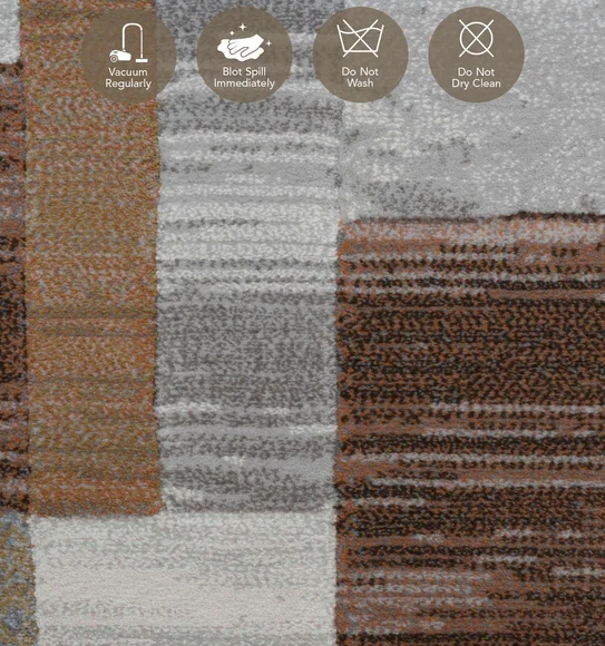 Aquarius Abstract Machine Made Carpet Cream and Grey