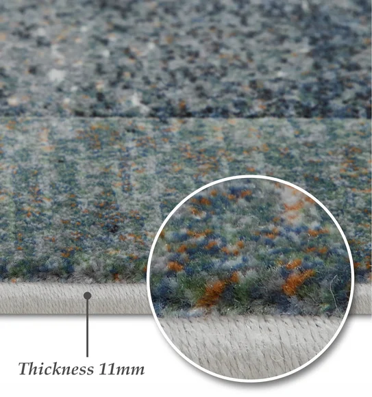 Aquarius Abstract Machine Made Carpet Blue