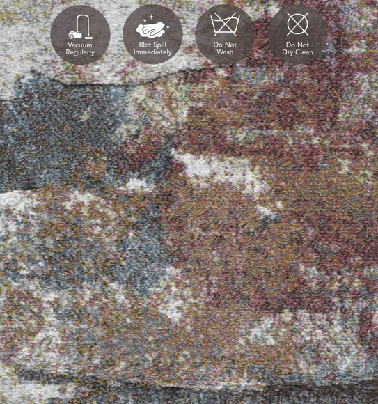 Aquarius Abstract Machine Made Carpet Cream and Grey