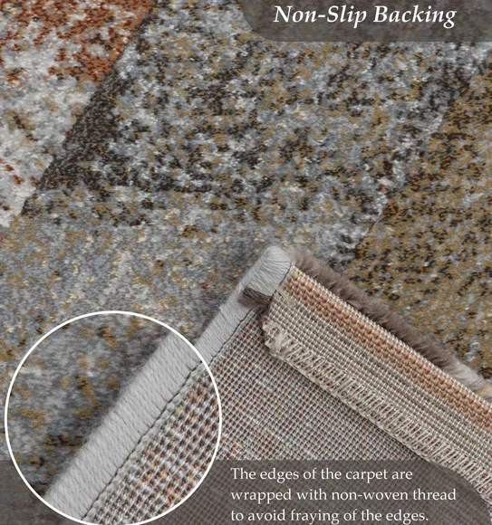 Aquarius Abstract Machine Made Carpet Cream and Brown