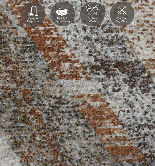 Aquarius Abstract Machine Made Carpet Cream and Brown