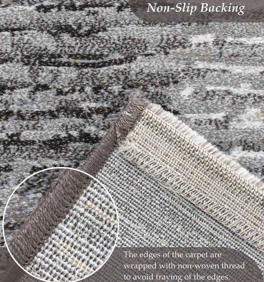 Aquarius Abstract Machine Made Carpet Grey