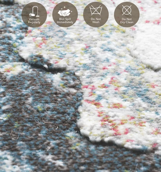 Aquarius Abstract Machine Made Carpet Cream and D Grey