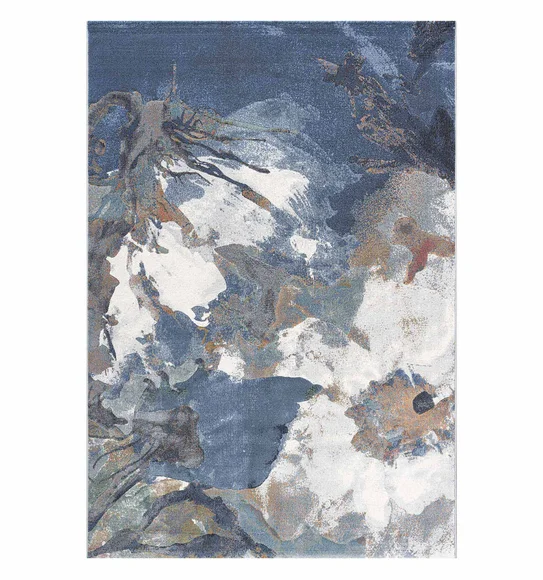 Aquarius Abstract Machine Made Carpet Blue