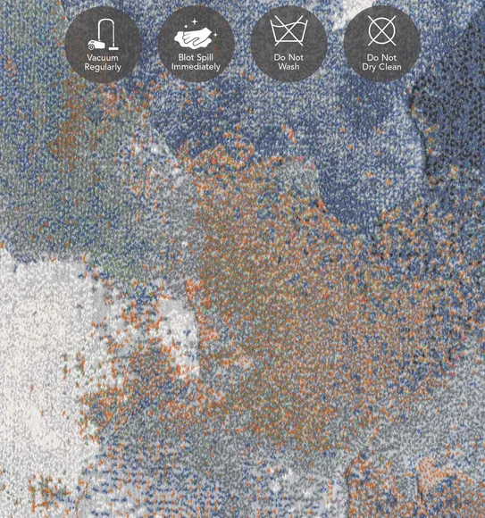 Aquarius Abstract Machine Made Carpet Blue