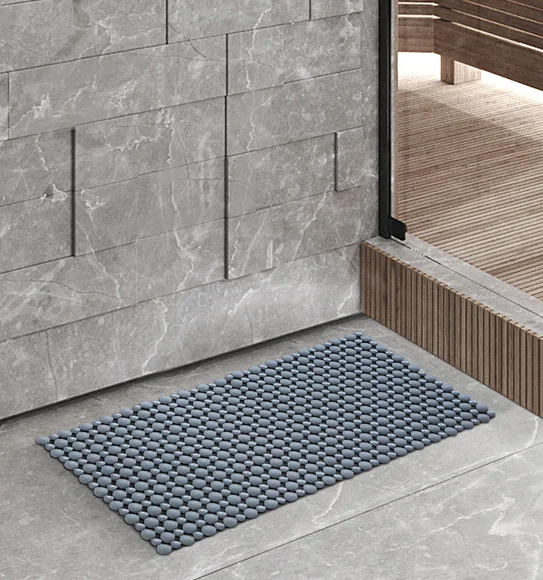 Mosaic PVC Anti slip Shower Mat Grey