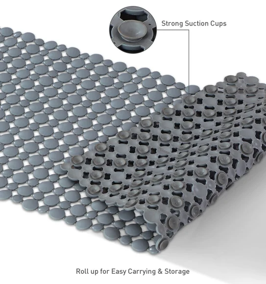 Mosaic PVC Anti slip Shower Mat Grey